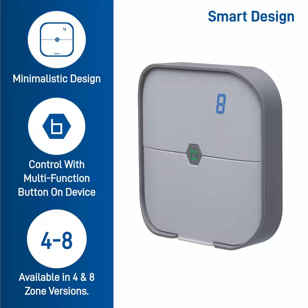 8 Zone Smart Indoor Sprinkler Controller Wifi Sprinkler Timer with Remote Control Efficient Watering Made Easy Grey