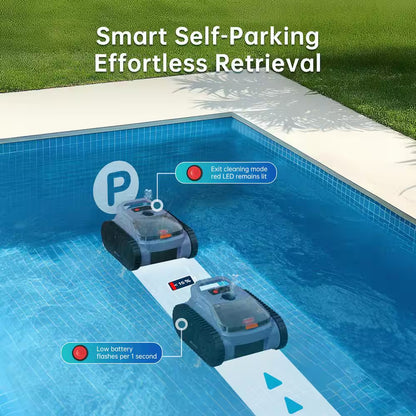 Robotic Pool Vacuum, Cordless Pool Vacuum Robot for above Ground and Inground Pools Wall Floor Waterline Cleaning