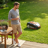 Robotic Lawnmower, Nx100I 28-Volt, Auto Charging, Self-Propelled Side Discharge Machine — Lifestyle