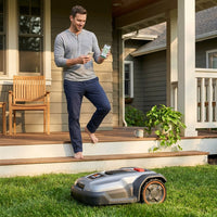 X5 AWD Wireless 8 In. Robot Lawn Mower for 0.5 Acre, No Boundary Wire, RTK plus Vision, AI Obstacle Avoidance — Lifestyle