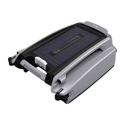 SE plus Solar Powered Automatic Robotic Pool Vacuum Skimmer with Dual Charging (Grey)