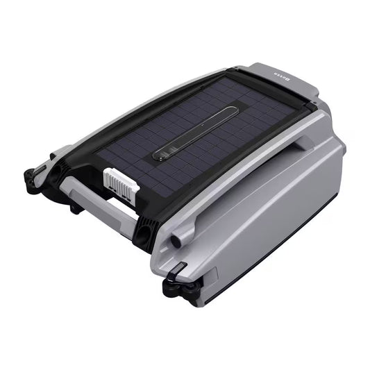 SE plus Solar Powered Automatic Robotic Pool Vacuum Skimmer with Dual Charging (Grey)