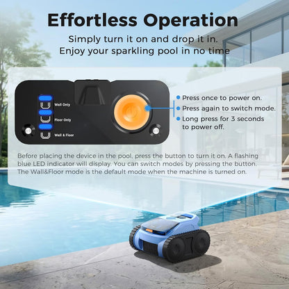 Cordless Robotic Pool Cleaner,Automatic Robotic Pool Vacuum for Inground Pools,Spa Pool Robot Cleaning up to 2150 Sq.Ft for Floor,Wall Climbing,Waterline,4800Gph Suction,180Min Battery Life
