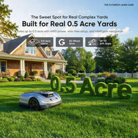 X5 AWD Wireless 8 In. Robot Lawn Mower for 0.5 Acre, No Boundary Wire, RTK plus Vision, AI Obstacle Avoidance