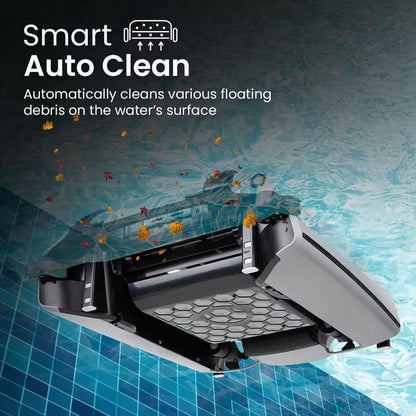SE plus Solar Powered Automatic Robotic Pool Vacuum Skimmer with Dual Charging (Grey)
