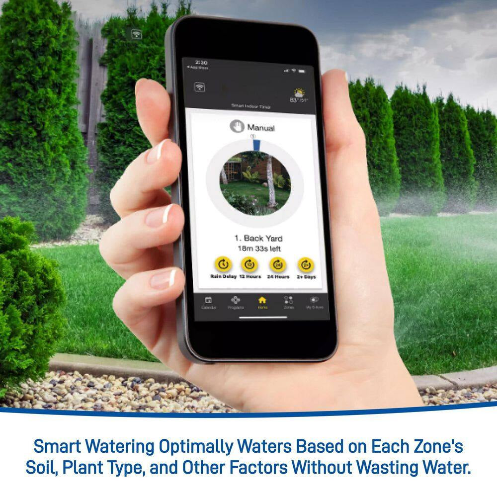 8 Zone Smart Indoor Sprinkler Controller Wifi Sprinkler Timer with Remote Control Efficient Watering Made Easy Grey
